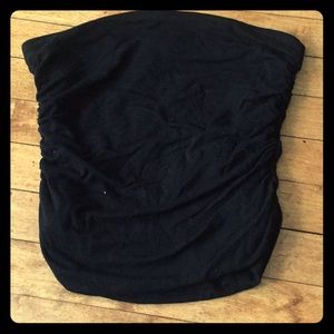 Black Strapless Crop Top